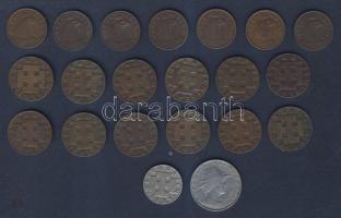 Ausztria 1925-1937 21db-ból álló Groschen és Schilling tétel T:2,3