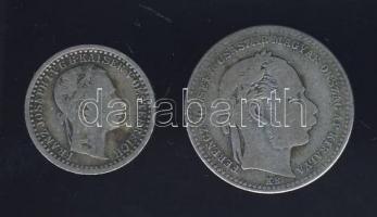 Ausztria 1863A 5Kr Ag + Magyarország 1868KB 20Kr Ag T:3-