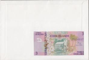 Cook-szigetek/Aitutaki 1992. 3$ dekoratív, nagyalakú bankjegyes, bélyeges borítékon T:I