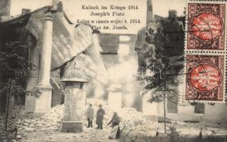 Kalisz Joseph square damaged, 1914