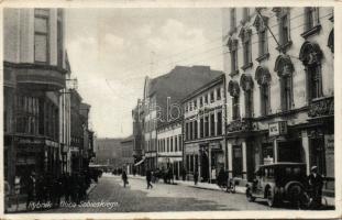 Rybnik Sobieski street with Hotel and the shop of Jozef Wilczok (EB)