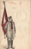 Polish patriotic mechanic postcard with Polish flag, issued in the USA s: Plewniak