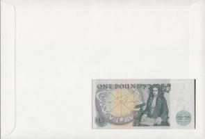 Nagy-Britannia 1985. 1Ł dekoratív, nagyalakú bankjegyes, bélyeges borítékon,bélyegblokkal T:I