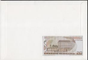 Ausztria 1986. 20Sch dekoratív bankjegyes, bélyeges borítékon, bélyegblokkal T:I