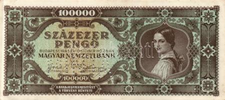 1945. 100.000P "MINTA" perforációval,sorszámozott T:II++