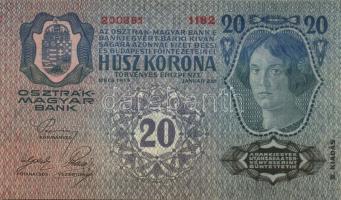 1913. 20K (3x) II.kiadás piros vízszintes "Deutschösterreich" felülbélyegzéssel egymás utá...