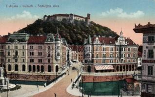 Ljubljana Stritar street and the castle