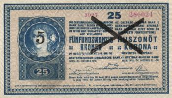 1918. 25K devalválva 5 koronára! T:II