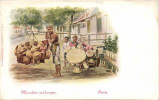 Java, Manden-verkooper / Java, Basket vendor, folklore s: Jan van der Heyden