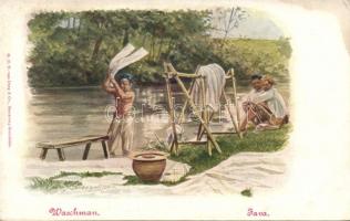 Java, Waschman / Java, washing man, folklore s: Jan van der Heyden