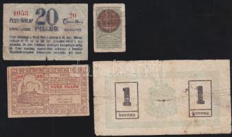 1919. 4klf szükségpénz, Pécs, Miskolc és Budapest - 20f,1K,2f T:III,IV