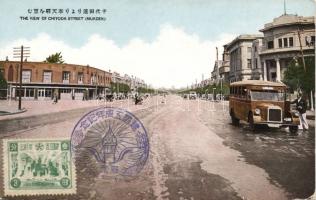 Mukden (Shenyang) Chiyoda street with autobus