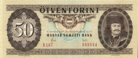 1983. 50Ft az eredeti méretnél egy picivel nagyobb (167x73mm)T:I
