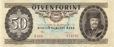 1960-1989. 10Ft (2x), 20Ft, 50Ft (2x), 100Ft (2x) összesen 7db mind klf évszámmal T:II+,II,III