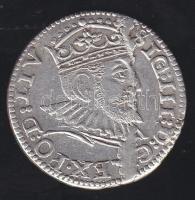 Lengyelország (Civitatis Rigae) 1593. "Sigismund III." 3Gr Ag T:2- (előoldali verethiba)