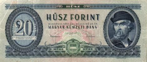 1957. 20Ft nyomdai papírráncokkal! T:III+