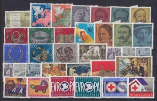 1975-1976 52 different stamps in full sets, with compulsory surtax stamps, 1975-1976 52 klf bélyeg teljes sorokkal, közte kényszerfelárbélyegek (2 stecklapon), 1975-1976 52 verschiedene Marken in ganzen Sätzen, mit Zwangszuschlagsmarken