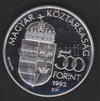 1992. 500Ft Ag "Űrkutatás" T:PP Tanúsítvánnyal