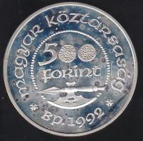 1992. 500Ft Ag "Szent László" T:PP Tanúsítvánnyal!