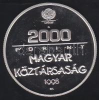 1998. 2000Ft Ag "UNICEF-A világ gyermekei" T:PP Tanúsítvánnyal!