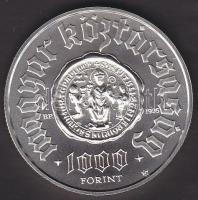 1996. 1000Ft Ag "Pannonhalma" T:BU Csak 10.000db! Tanúsítvánnyal!