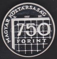 1997. 750Ft Ag "Labdarúgó VB" T:PP Tanúsítvánnyal!