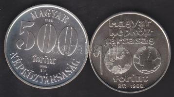 1988. 100Ft + 500Ft Ag "Labdarúgó EB" pár T:BU Csak 8000db!