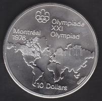 Kanada 1976. 10$ Ag "Olimpia-Világ térkép" T:1