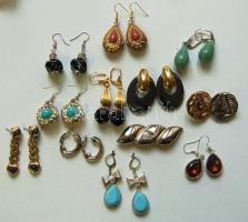 Bizsu tétel: 10 db elegáns fülbevaló és 3 dísztű