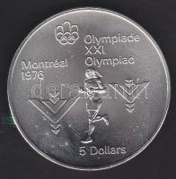 Kanada 1975. 5$ Ag "Montreali olimpia - maratoni futás" T:1