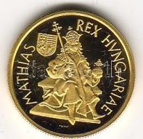 1990 5000Ft "Mátyás király" 6,982gr arany díszdobozban T:PP