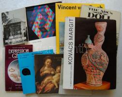 Vegyes könyv tétel, benne Kovács Margit, Toulouse-Lautrec album, Görögo. építészete, Török építészeti emlékek Mo.-n, A Szépművészeti Múzeum albuma és a Depression Glass című szakkönyv