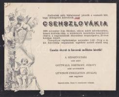 1938 Bécsi döntést ünneplő humoros gyászjelentés / Death of Czechslovakia funny obituary 25x20 cm