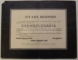 1938 Bécsi döntést ünneplő humoros gyászjelentés / Death of Czechslovakia funny obituary 31x24 cm