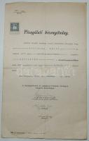 1913 Mozdonyvezetői vizsga bizonyítvány / Certificiate for locomotive-engineer