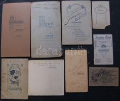 cca 1870-1900 10 db érdekes keményhátú fotó (benne katonai) klf magyar műtermekből / 10 vintage phot...
