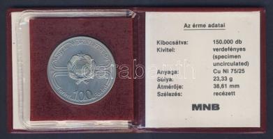 1982. 100Ft "Labdarúgó VB" T:BU Eredeti tokban, tanúsítvánnyal!