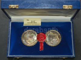 DN Magyar-vatikáni érempár zománcos montírozásban, számozott ffém emlékérem. Szign. Bozó T:PP Eredet...