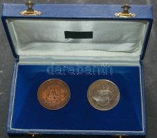 1989. "Magyar Köztársaság kikiáltása" Br + ffém emlékérem pár. Szign. Bozó T:BU + T:PP eredeti díszdobozban