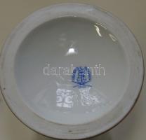 Herendi jelzéssel ellátott porcelán váza, kopott aranyozással / Herend chinaware vase 18 cm