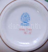 Herendi jelzéssel ellátott virággal díszített porcelán bonbonier / Herend chinaware bonbonier 6 cm