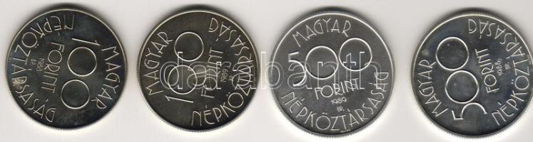 1988 "Labdarúgó VB" sor 4 érték 500Ft 2db + 100Ft 2db ezüst + fém T:BU
