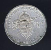 1938 5P "Szent István" Ag T:3+ kis ph.