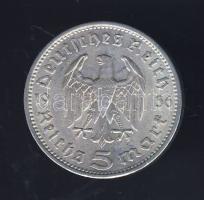 Német 3. Birodalom 1936A 5M Ag "Hindenburg" T:3/3+