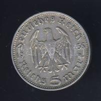 Német 3. Birodalom 1935D 5M Ag "Hindenburg" T:3 apró ph.