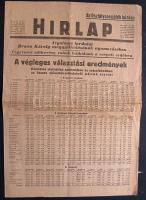 1947 Hírlap c. újság száma a részletes választási eredményekkel
