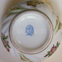 Herendi jelzéssel ellátott Viktória-mintás porcelán bonbonier / Herend chinaware bonbonier 4x8 cm