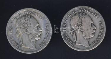 Ausztria 1877. 1Fl Ag + 1881. 1Fl Ag T:2-,3