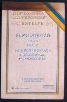 1927 Szt Domonkos levente-egylet díszes meghívója és műsora