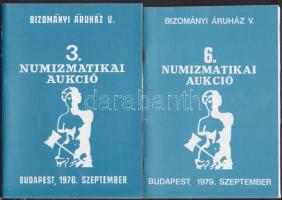7 db BÁV Numizmatikai Aukció katalógus képekkel az első árveréstől